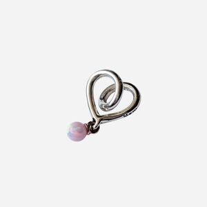PANDORA Wrapped Heart Mom Pink Opal Charm Bead Sterling silver 14k Rose Gold